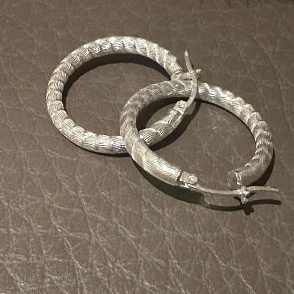 Unique Sterling Silver Hoops - Picture 2 of 4